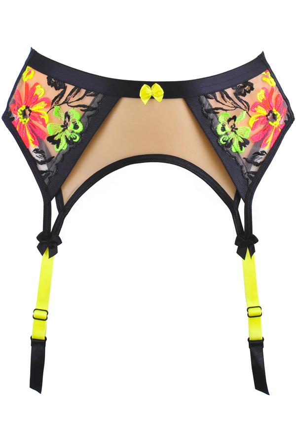 Axami 11832 Sheer Garter Belt Juicy Bloom