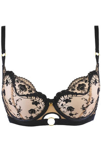 Axami Mademoiselle Underwire Bra – Nude with Black Embroidery