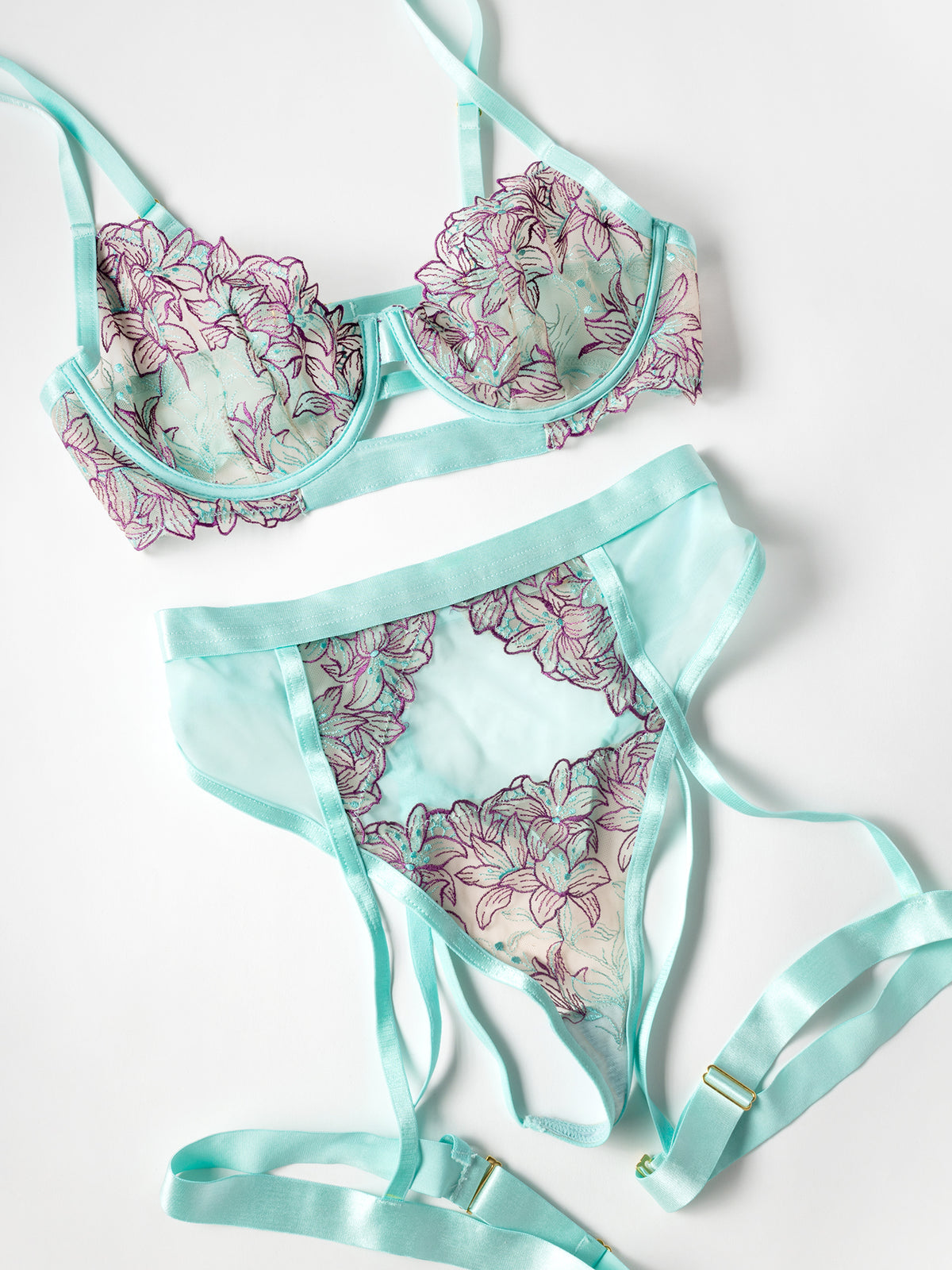 Adaline Bra Set Floral Embroidery