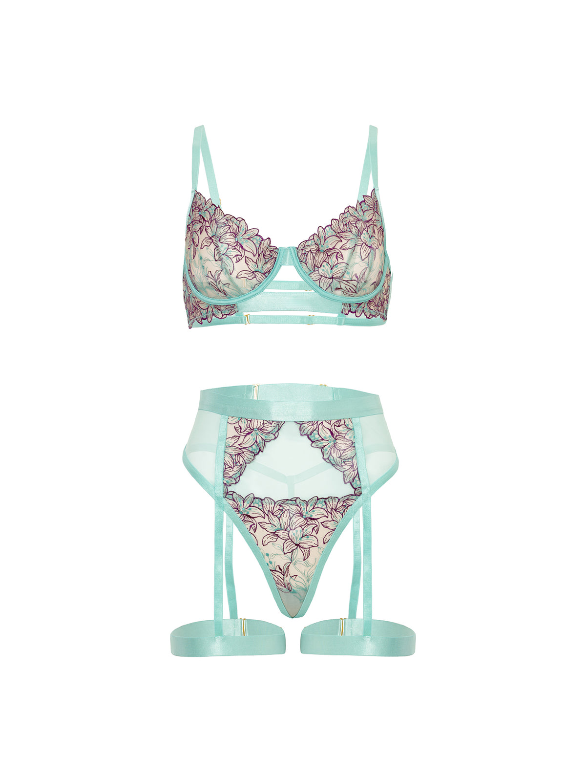 Adaline Bra Set Floral Embroidery