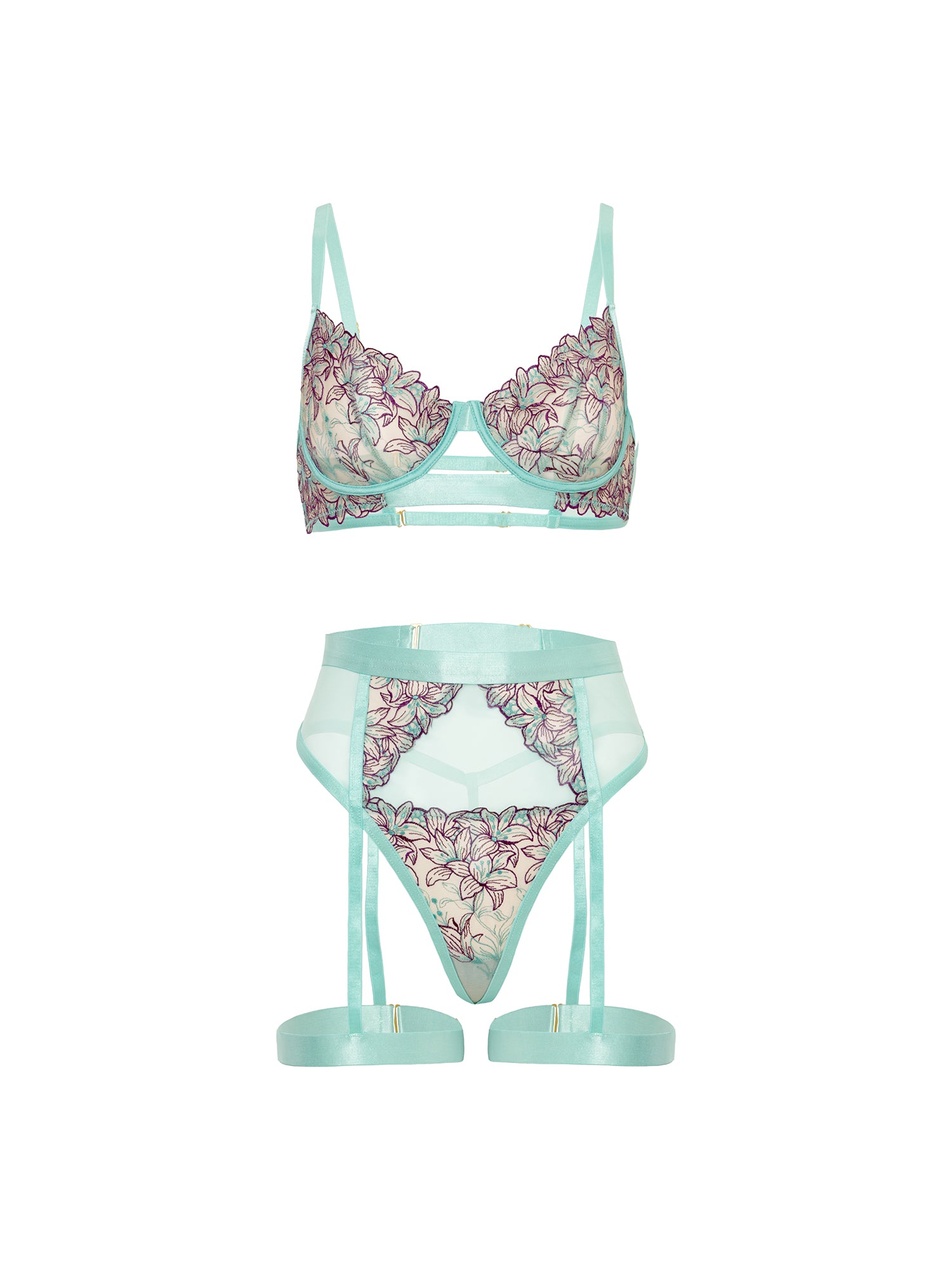 Oh la la Cheri Adaline Bra Set Floral Embroidery
