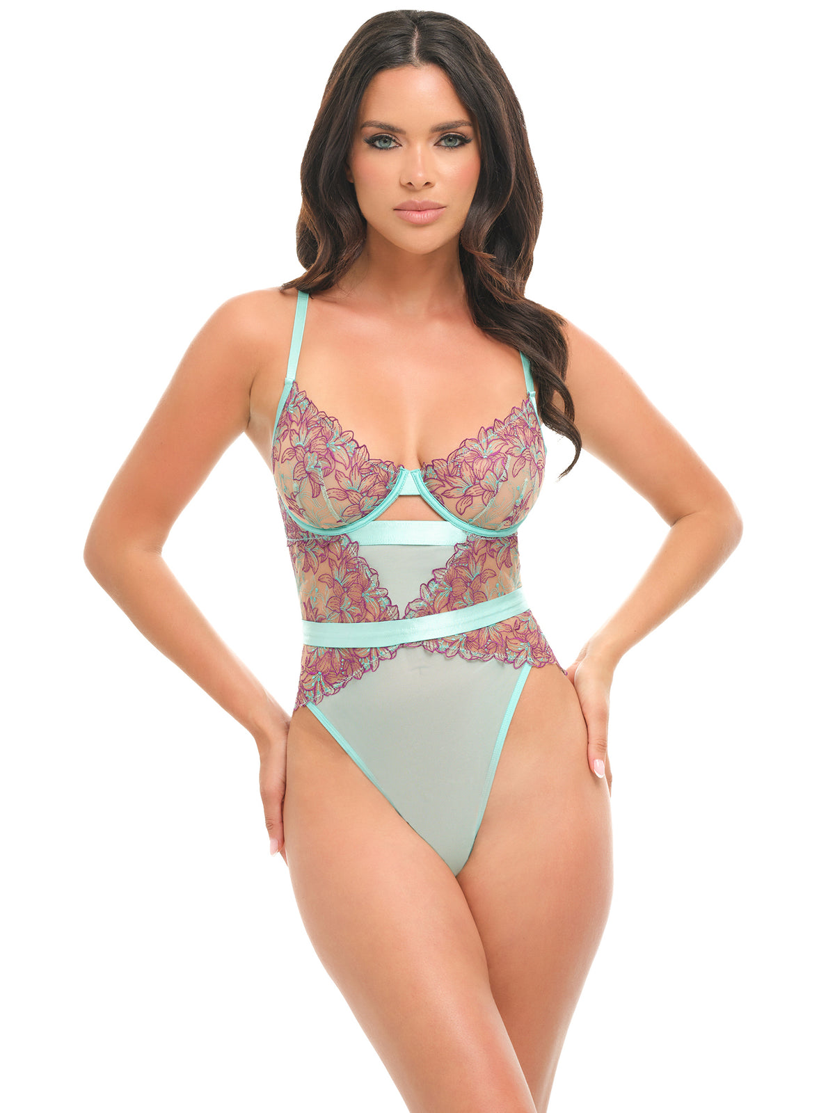 Adaline Teddy Floral Embroidery