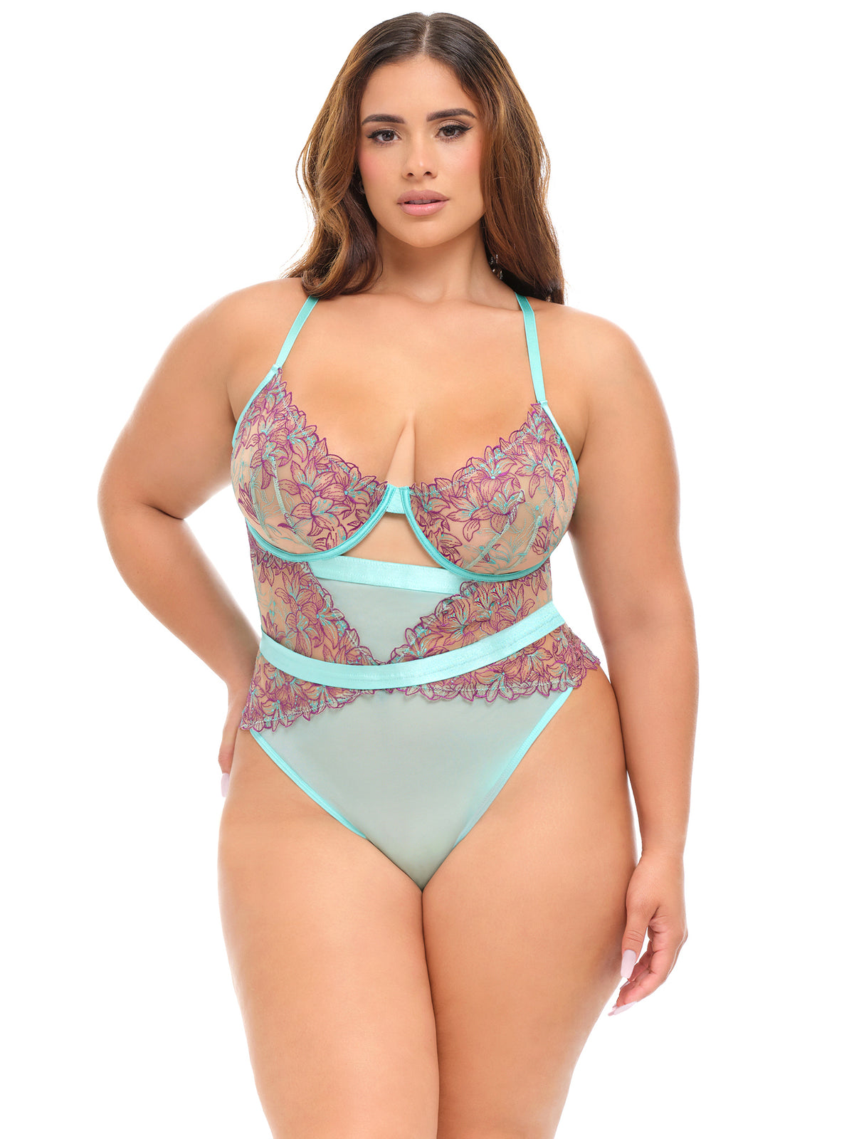 Adaline Teddy Floral Embroidery