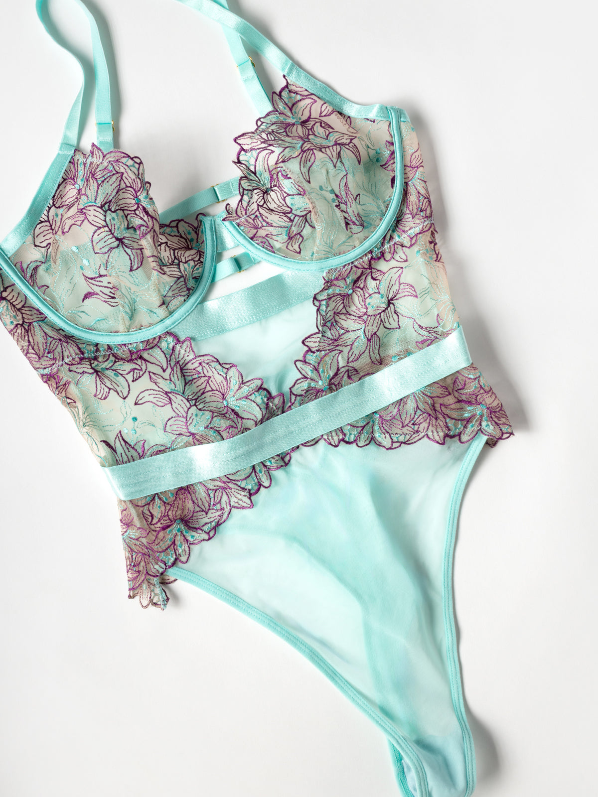 Adaline Teddy Floral Embroidery