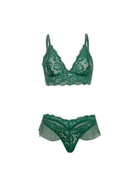 Oh la la Cheri Alessia Ruffle Bralette Set Rain Forest Green
