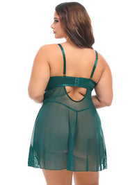 Oh la la Cheri Alessia Sheer Babydoll Set Rain Forest Green