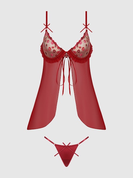 House of Desire Angelina Babydoll Kiss Embroidery