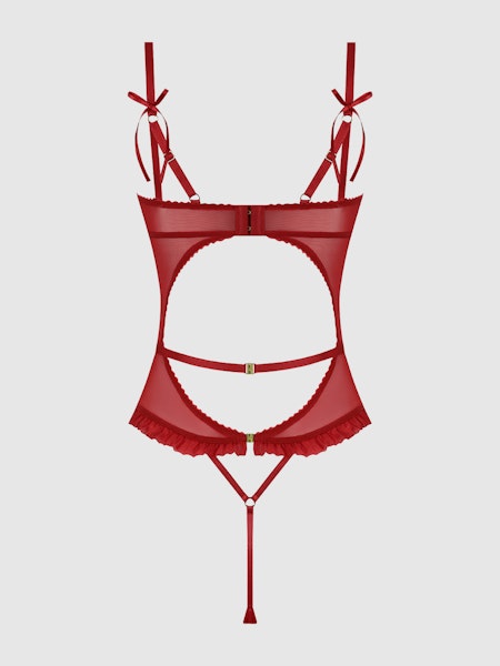 Angelina Lips Embroidery Cutout Teddy