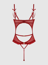 House of Desire Angelina Lips Embroidery Cutout Teddy
