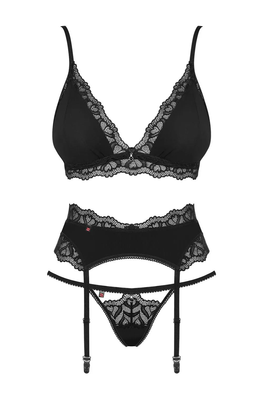 Obsessive Arisha Lace Garter Bra Set