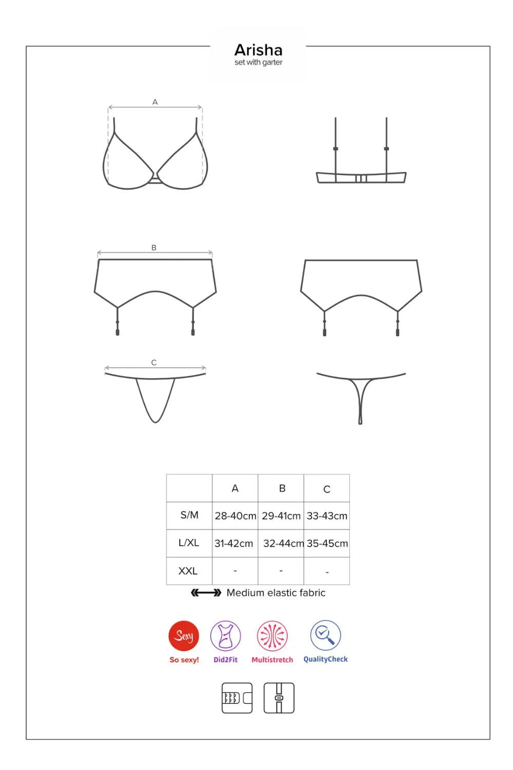 Obsessive Arisha Lace Garter Bra Set