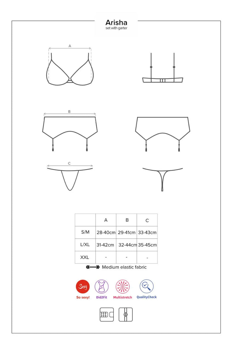 Obsessive Arisha Lace Garter Bra Set