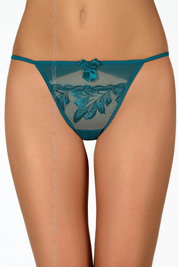 Axami Basilic Embroidered Sheer V-String Thong - Limited Edition