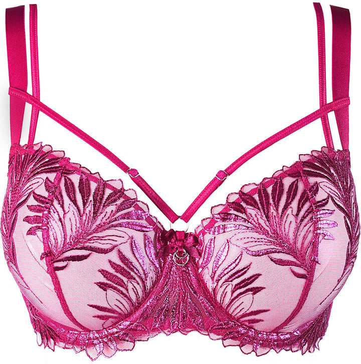 Axami Brilliance Embroidery Balconette Bra Pink Shimmer