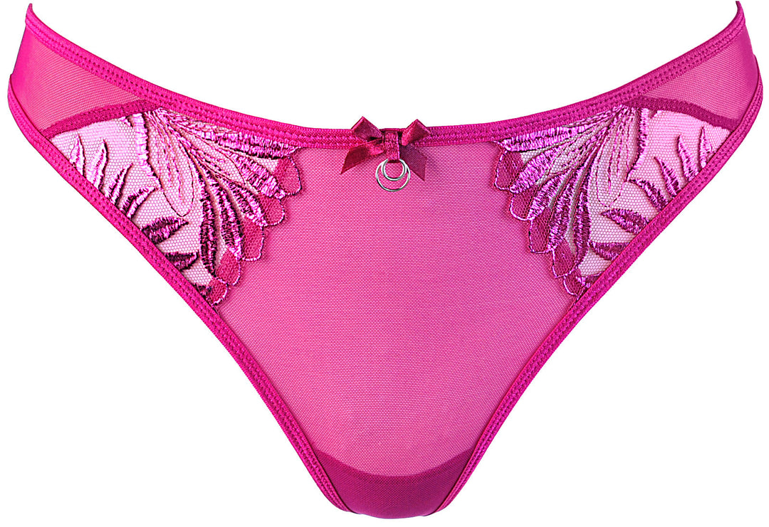 Axami Brilliance Embroidery Thong Panty Pink Shimmer-Rebel Romance