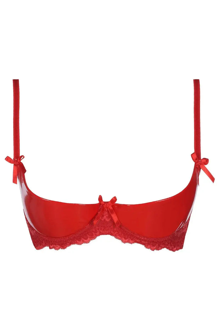 Axami Cranberry Muffin Shiny Shelf Bra Open Cups