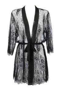 Axami Kiss Me Sheer Lace Robe-Rebel Romance