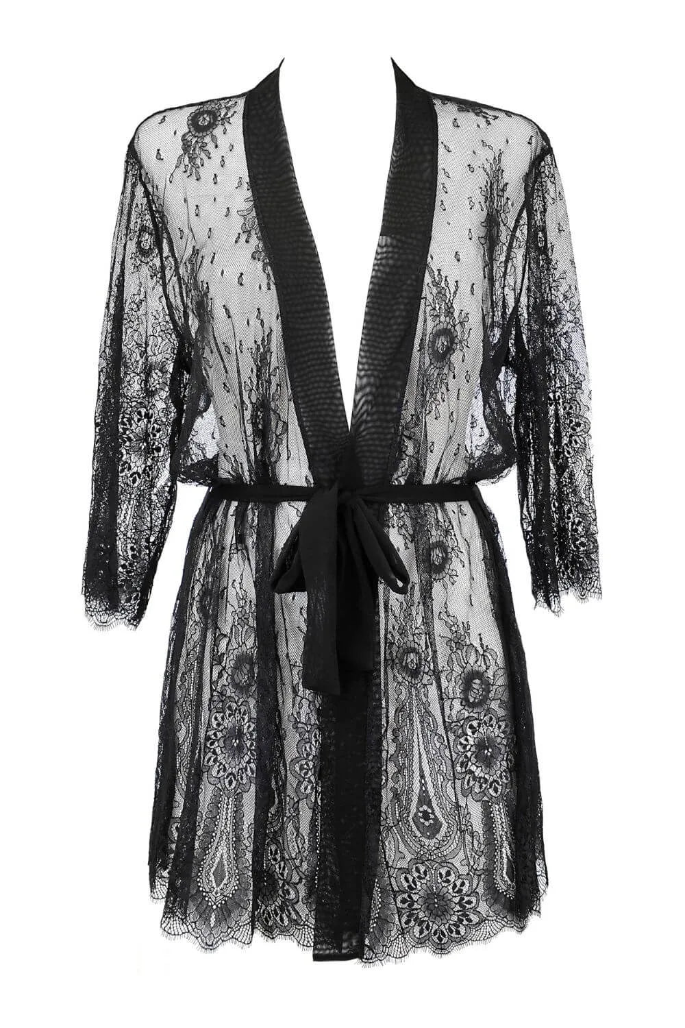 Axami Kiss Me Sheer Lace Robe-Rebel Romance