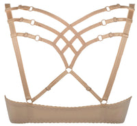 Axami Meadow push-up bra, a stunning beige design with intriguing thin, flexible strips creating a unique back decoration.