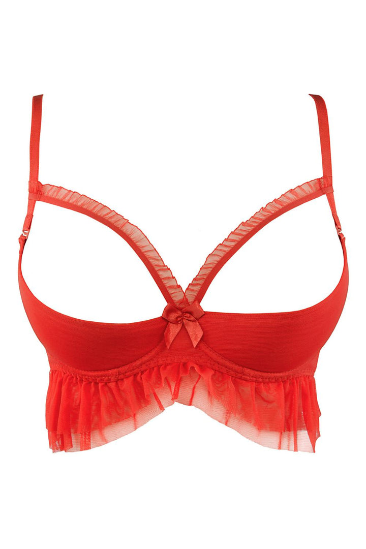 Axami Passion Wave Ruffles Shelf Bra Open Cups