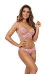 Axami Pink Rose Lace Longline Corset Bra