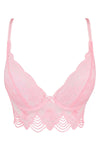 Axami Pink Rose Lace Longline Corset Bra