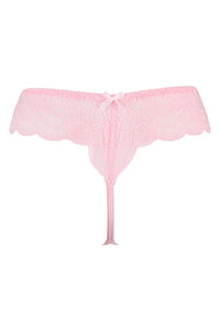 Axami Pink Rose Lace Thong