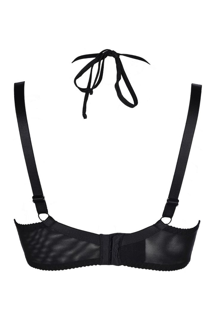 Axami Plus Size Noir Glossy Quarter Cup Shelf Bra