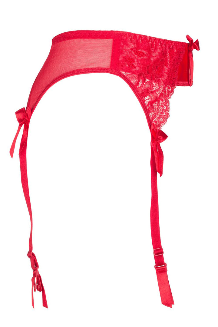 Axami Plus Size Rouge Glossy Garter Belt