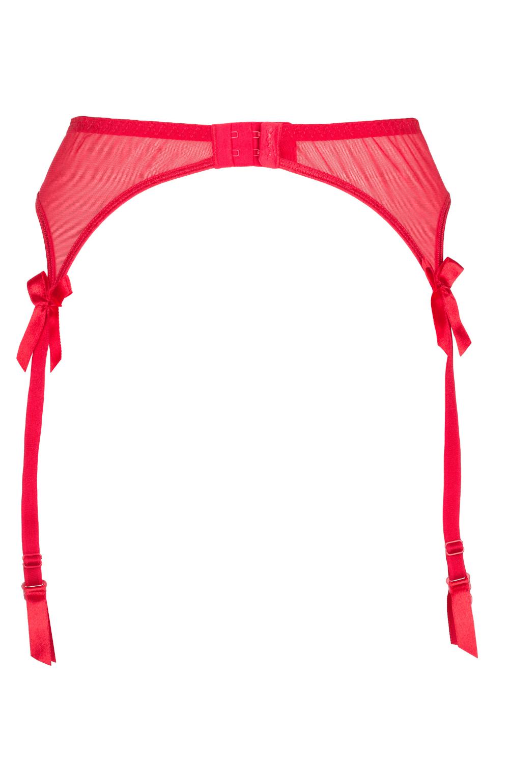 Axami Plus Size Rouge Glossy Garter Belt