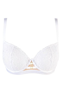 Axami Sheer Embroidery Unlined Bra White Angel