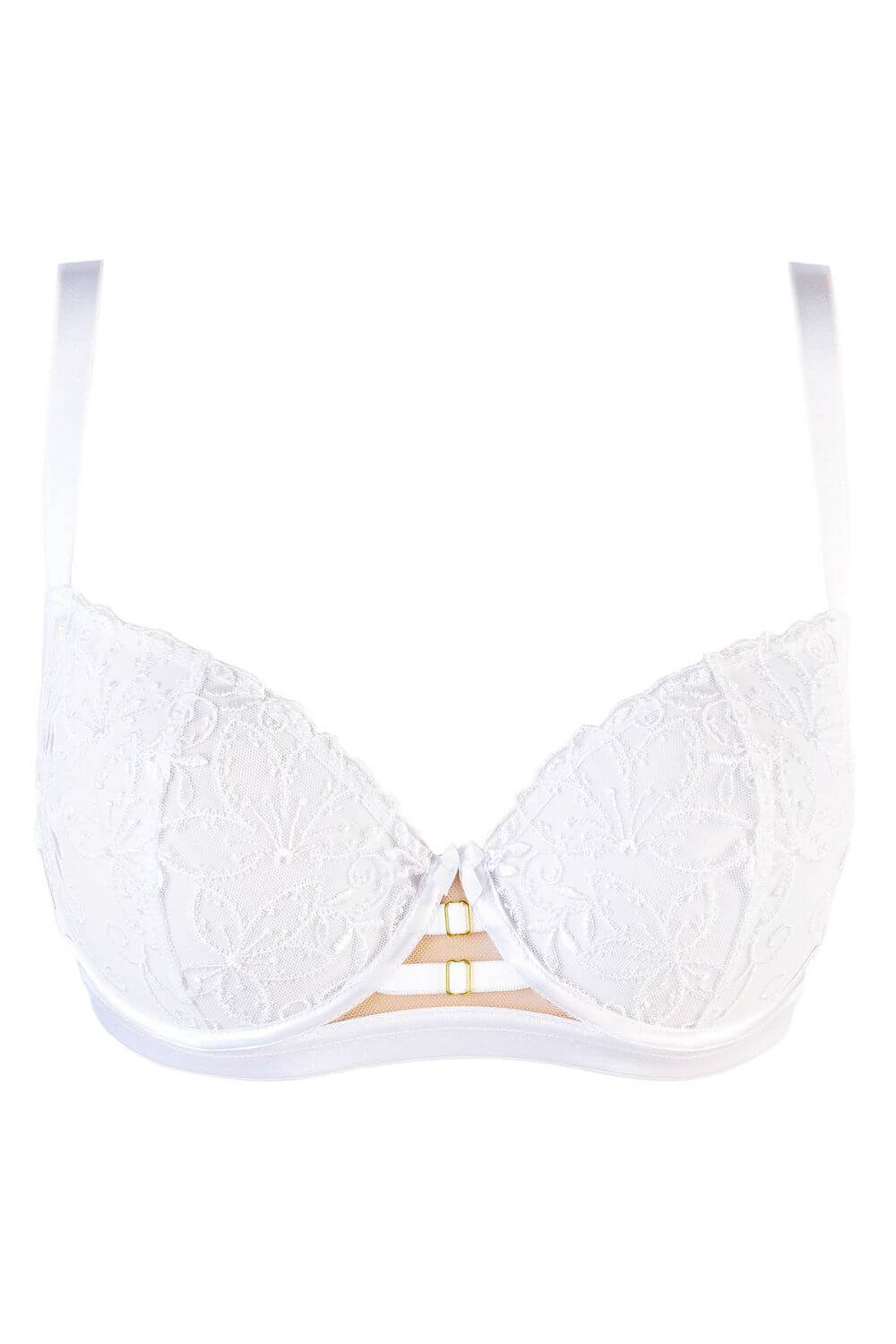 Axami Sheer Embroidery Unlined Bra White Angel