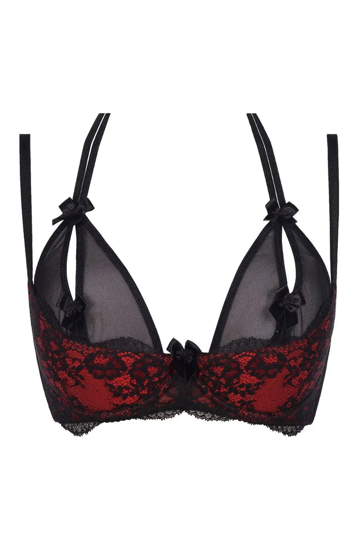 Axami Tamarillo Sorbet Peek-a-boo Quarter Cup Bra - Limited Edition