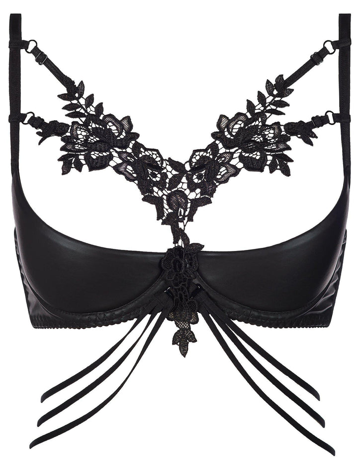 Axami 8331 Seductive Applique Open Cups Shelf Bra