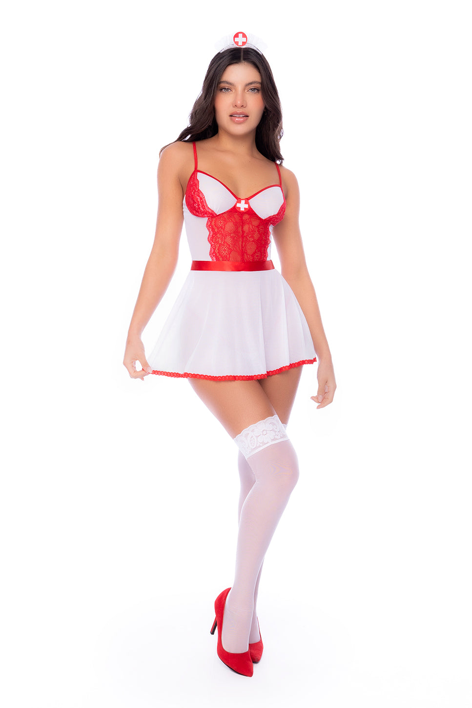 Bedside Manner Lace Babydoll Nurse Costume Set - Mapale