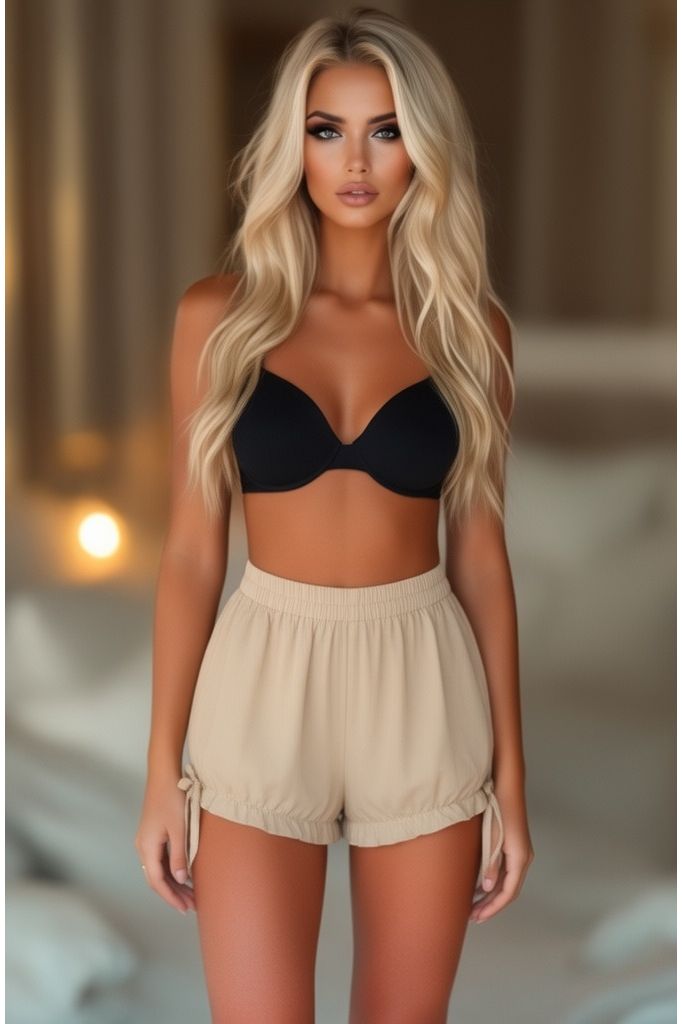 Beige Crepe Bloomers