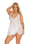Coquette Pleasure Collection Queen Net & Scallop Lace Babydoll-Rebel Romance