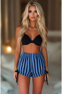 Black/Blue Striped Bloomers