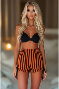 Black/Orange Striped Bloomers