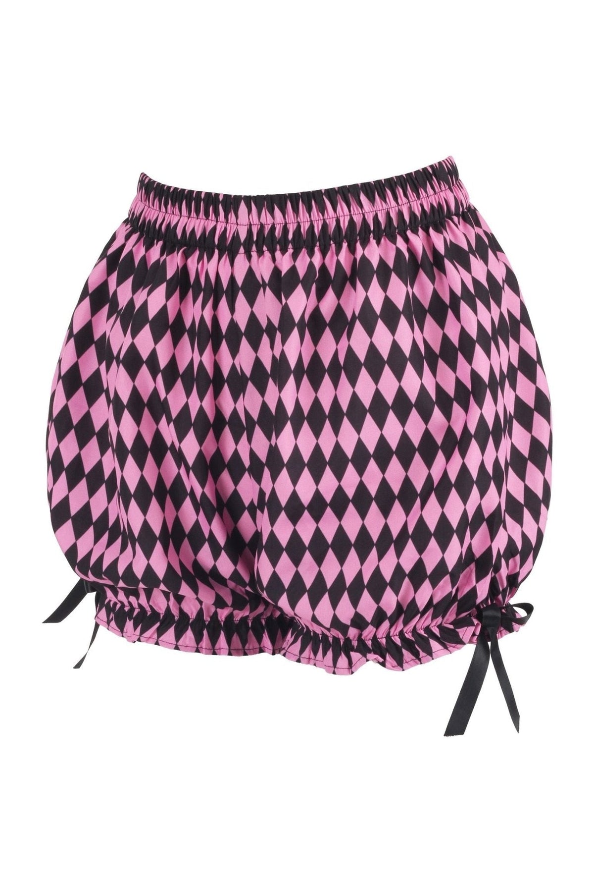 LIMITED EDITION Black/Pink Diamond Print Harlequin Pattern Crepe Bloomers