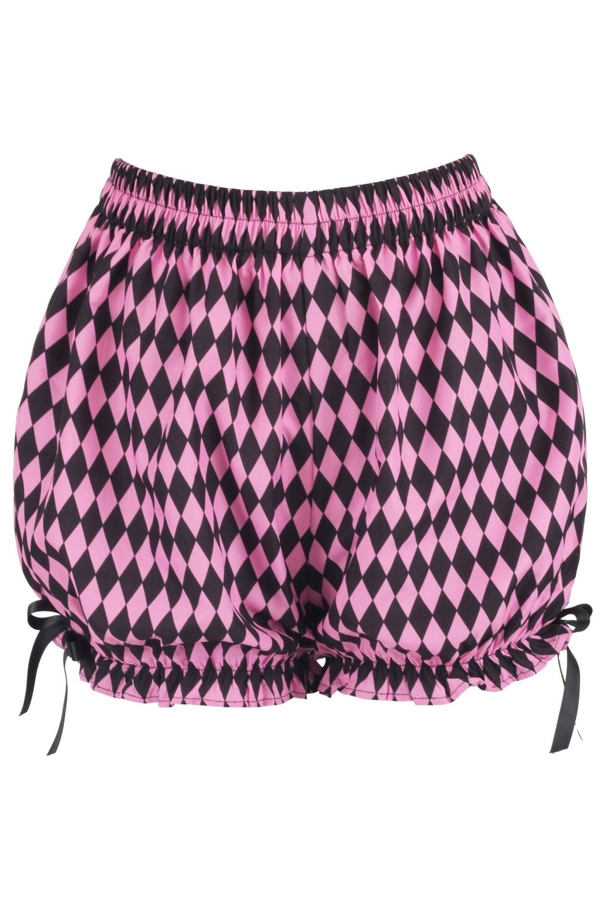 LIMITED EDITION Black/Pink Diamond Print Harlequin Pattern Crepe Bloomers