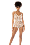 Mapale Celina Delicate Embroidered Lace Romper White