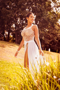 Mapale Bridal Honeymoon Timeless Delicate Lace Teddy White