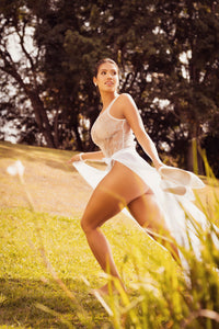 Mapale Bridal Honeymoon Timeless Delicate Lace Teddy White