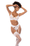 Mapale Bexley Lace Bra Garter Set White-Rebel Romance