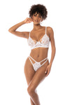 Mapale Bexley Lace Bra Garter Set White-Rebel Romance