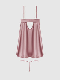House of Desire Brigeta Satin & Mesh Corsetted Babydoll Set