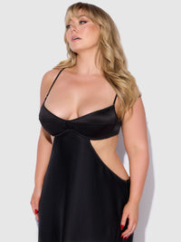 House of Desire Brigeta Satin Mono Wire Long Gown