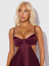 House of Desire Brigeta Satin Mono Wire Long Gown