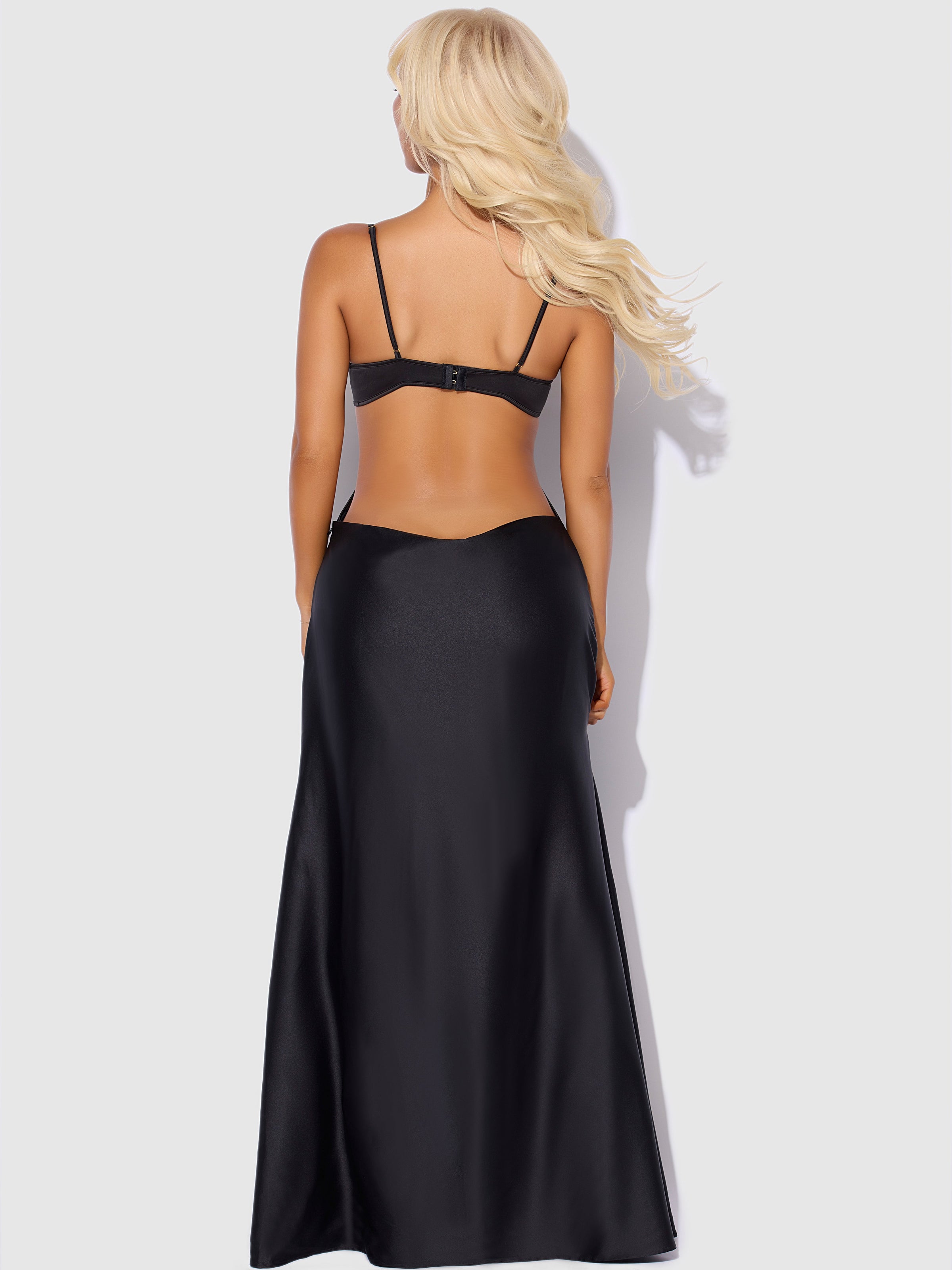 House of Desire Brigeta Satin Mono Wire Long Gown